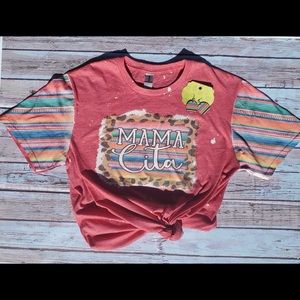 Unisex Womens Mamacita Cinco de Mayo Bleached Shirt Earring Bundle